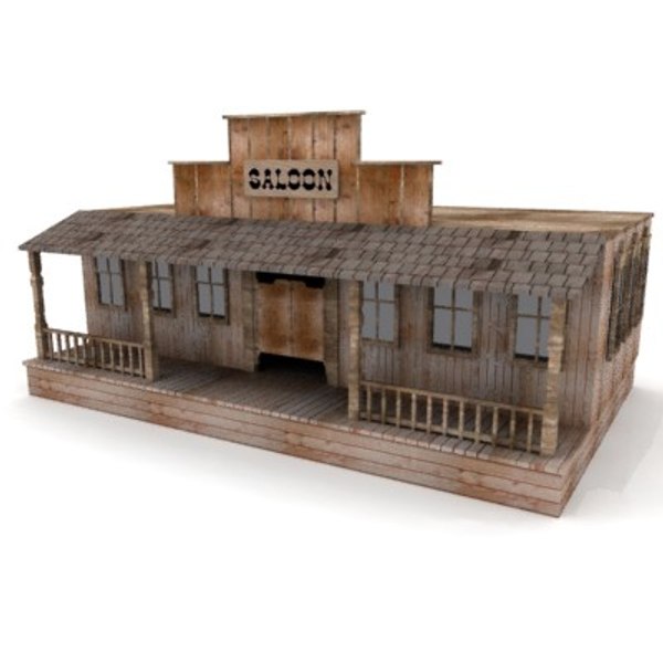 3d 9 western houses model