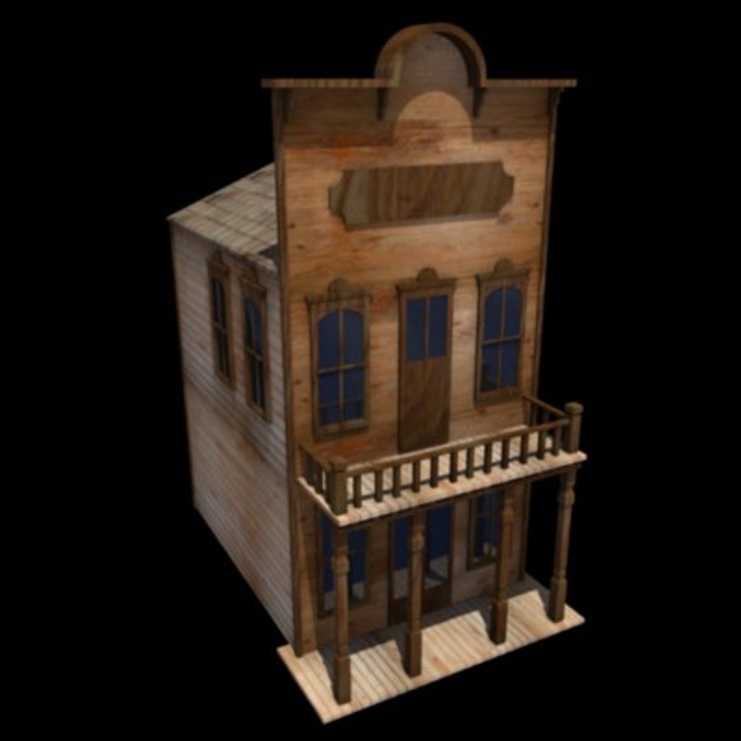 3d 9 Western Houses Model