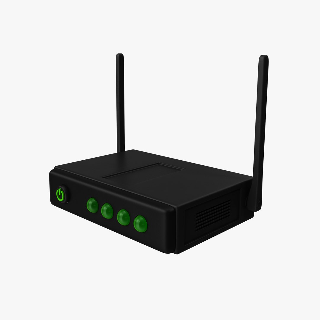 卡通黑色无线路由器3D模型 - TurboSquid 2331751