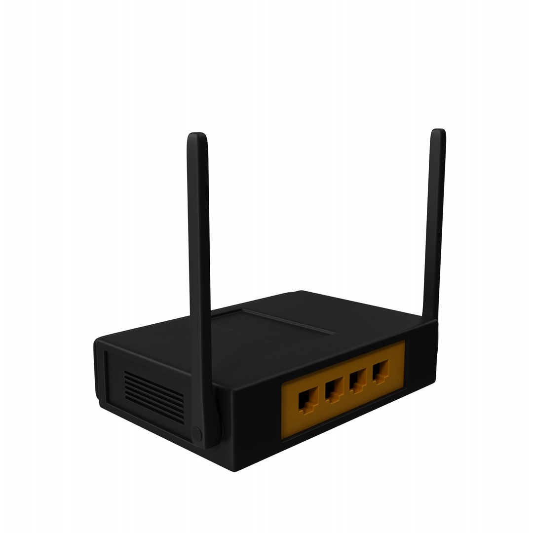 3D Cartoon Black Wireless Router - TurboSquid 2331751