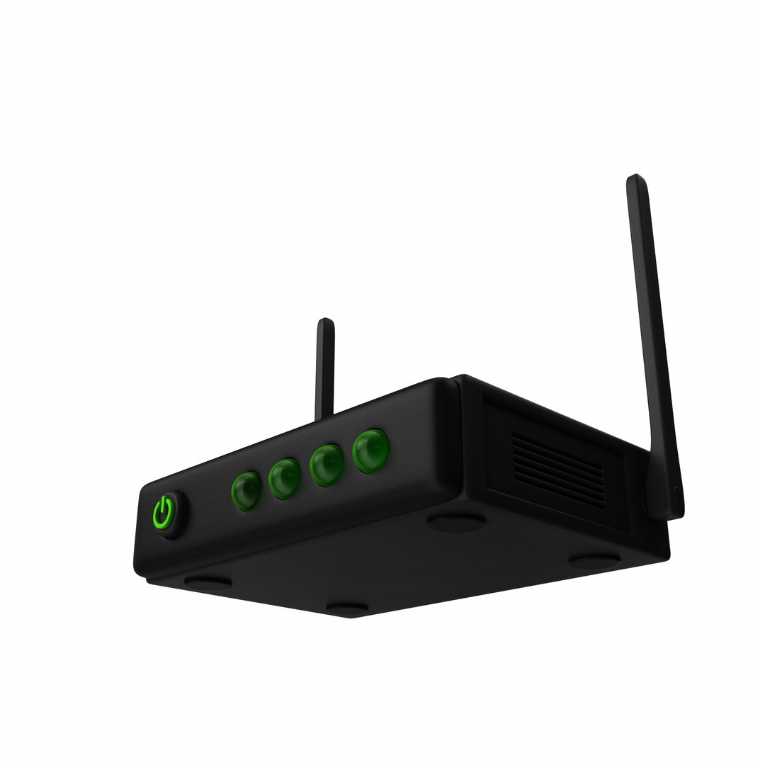 3D Cartoon Black Wireless Router - TurboSquid 2331751