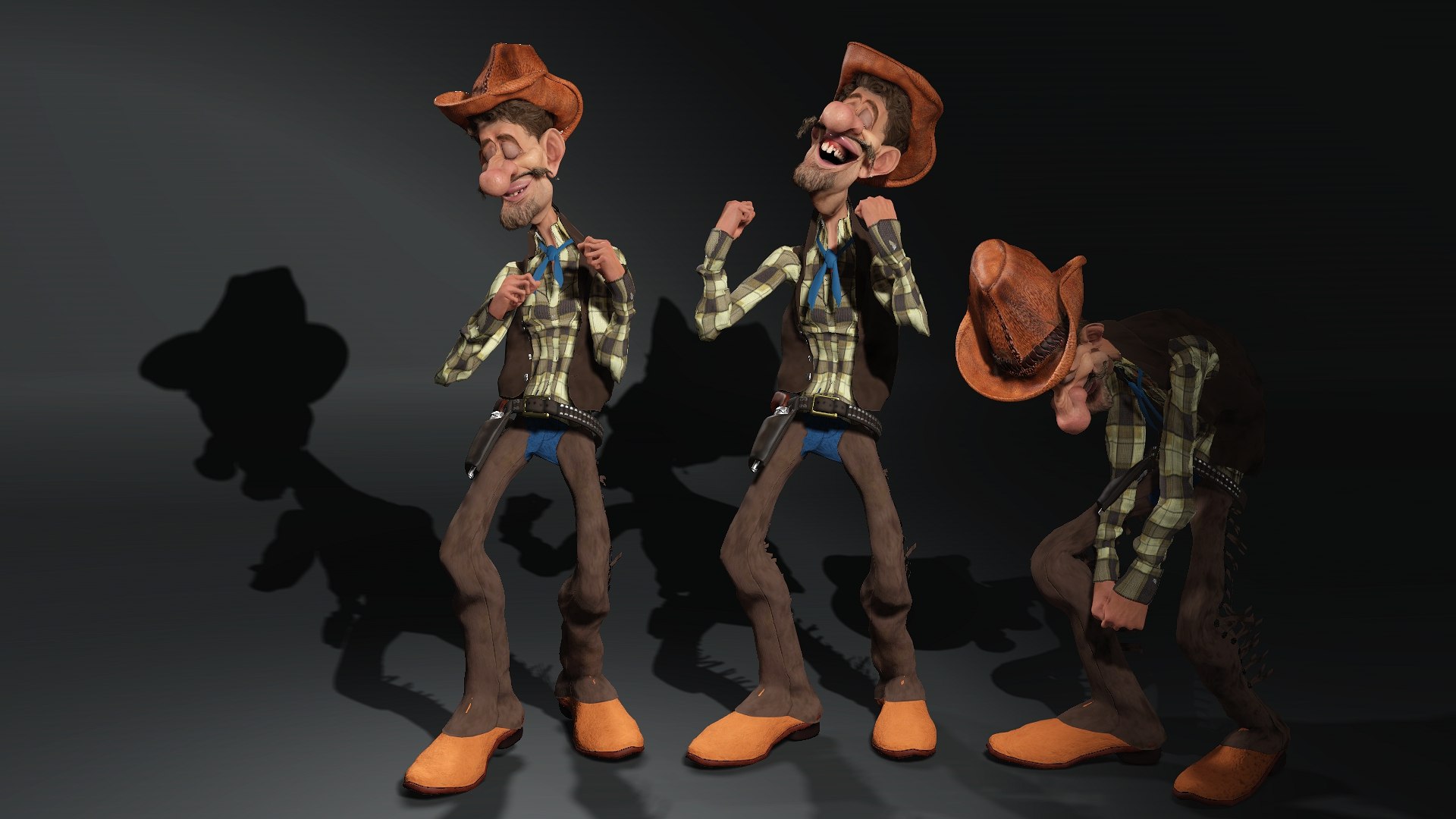 Cowboy crtoon 3D https://p.turbosquid.com/ts-thumb/PK/ZBkSQJ/eS/c7/jpg/1712448962/1920x1080/fit_q87/26fa2baeb85bdbe8879a6ae3d3dc4dbf810b4bc4/c7.jpg