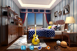 3D American style children room model