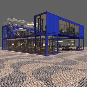 3D Container Cafe 3 model