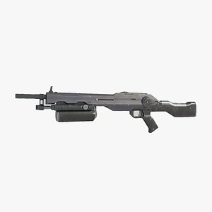 3D Future sci-fi style weapon shotgun model