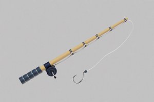 Cartoon Fishing Rod 3D model