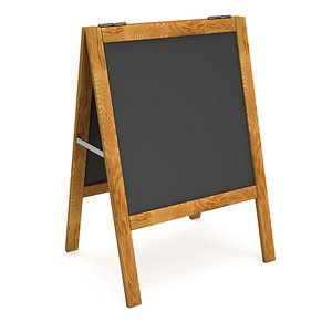 Sandwich board. Black menu outdoor display with clipping path.