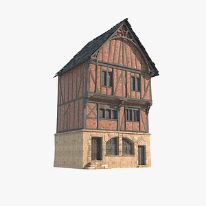 Medieval urban buildings and houses 3D model