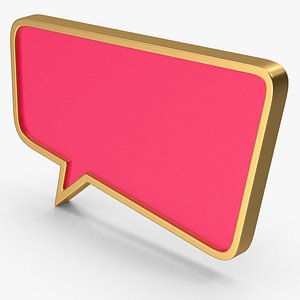 Pink Speech Bubble 3D model