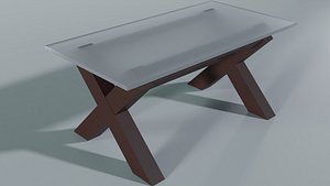 Modern Industrial Rectangular Dining Table - Low Poly 3D model