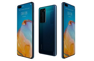 3D Huawei P40 Pro Deep Sea Blue Low Poly