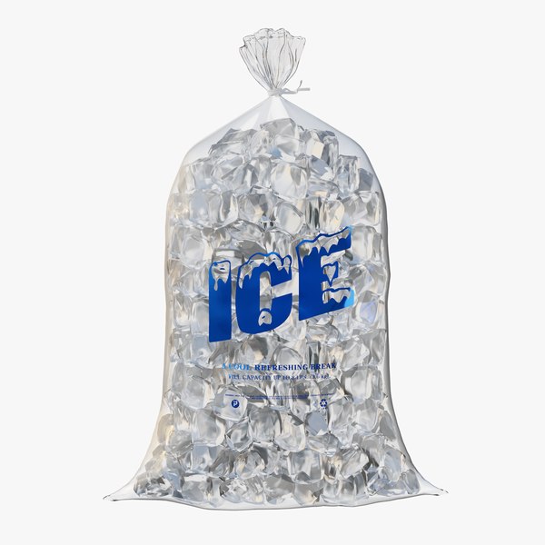 plastic bag ice cubes 3D