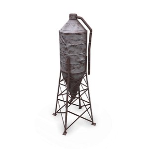 Rusty Storage Silo Low-poly PBR 3D model