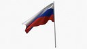 Russian Flag on Pole