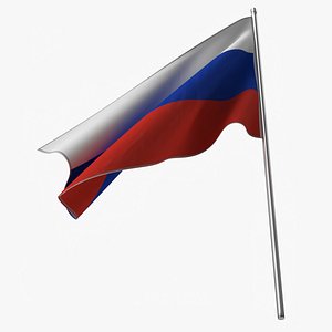 Russian Flag on Pole