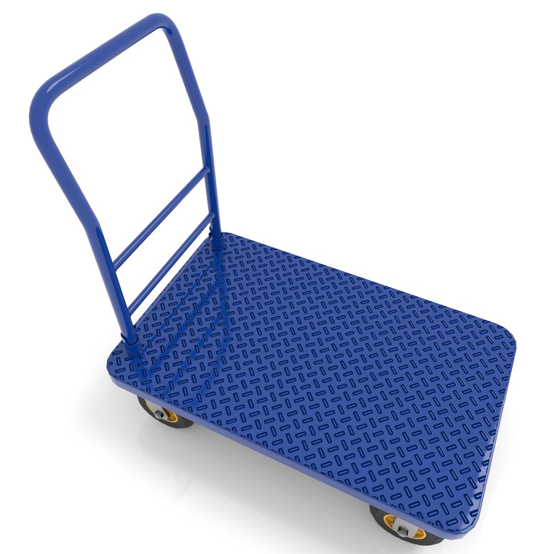 Heavy Duty Industrial Push Wheel Platform Truck 3D Model - TurboSquid
