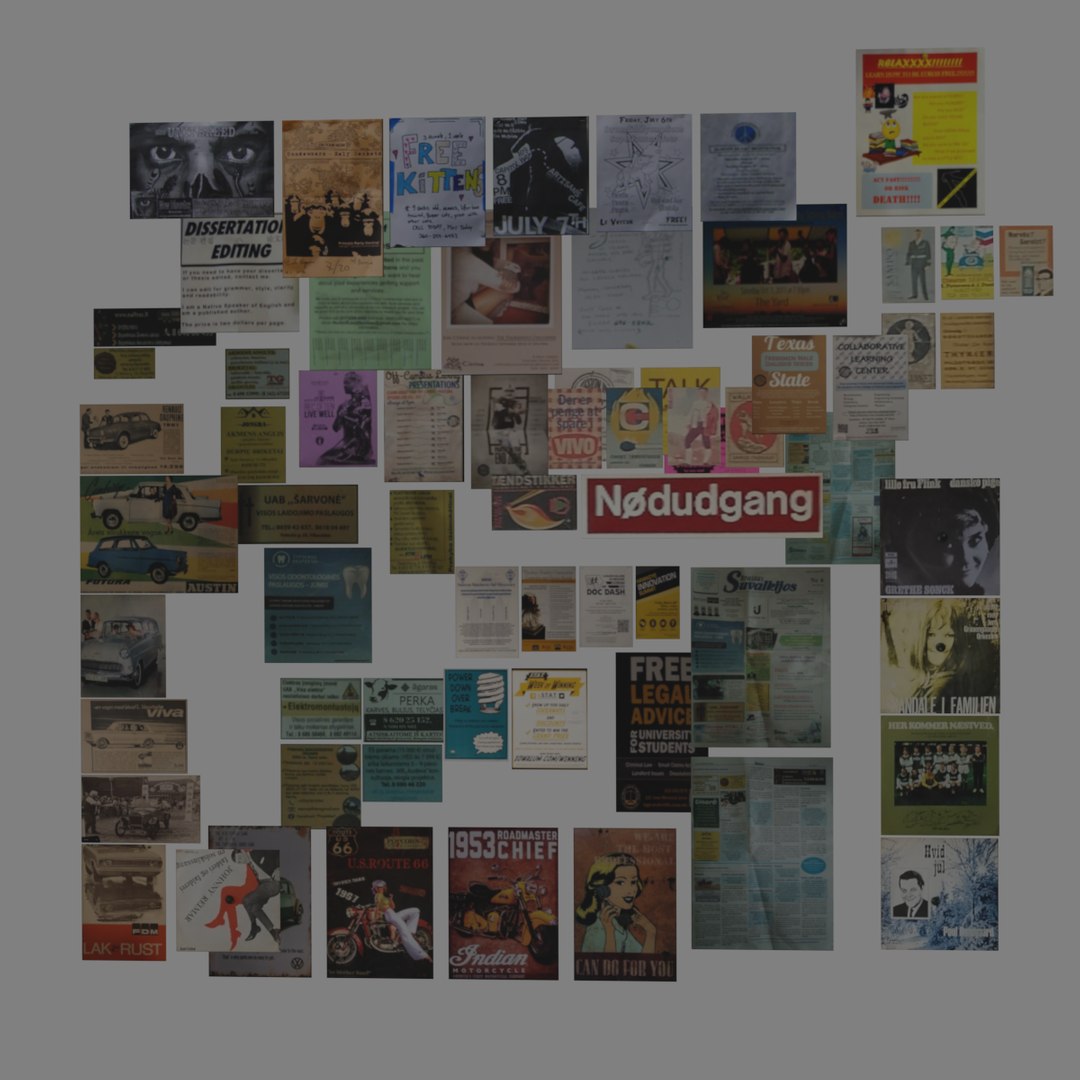 3D 67 flyer-advertisement-sticker pack Texture model - TurboSquid 2068694