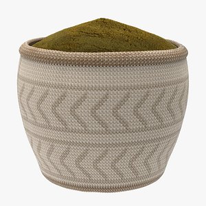 Straw Basket with Powder