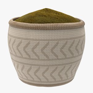 Straw Basket with Powder