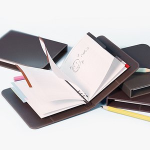 3D Rigged Leather NotepadNotebookOrginizer For Stunning Infographics model