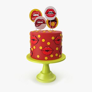 Kisses Comic Cake 3D