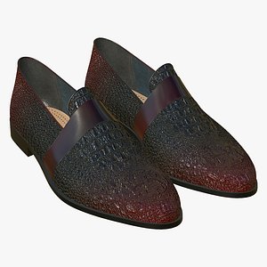 Leather Shoes Realistic Crocodile 3D model