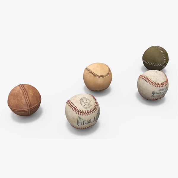 3D model Historical Baseballs set