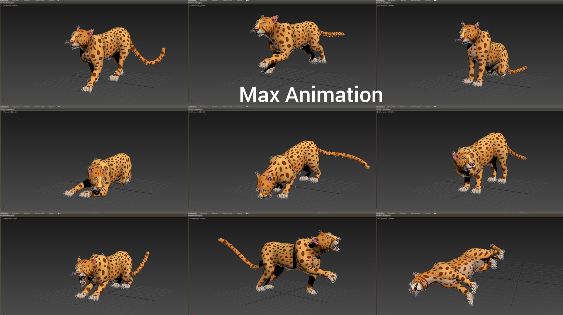 3D Leopard Rigged Animation - TurboSquid 1293832