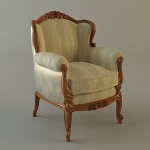 3ds max classical armchair