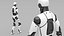 3D Humanoid Robot Slow Walk Animated Rigged For Maya