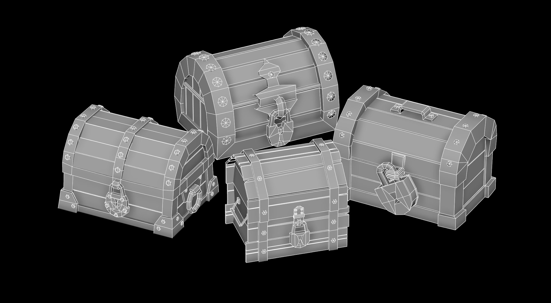 3D model pirate chests TurboSquid 1327630