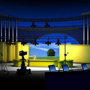 virtual tv studio set 3d 3ds