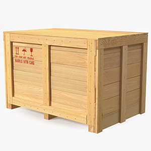3D Large Wood Shipping Crate
