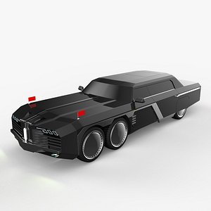 3D model President new limousine Cyperpunk 6x6 concept design