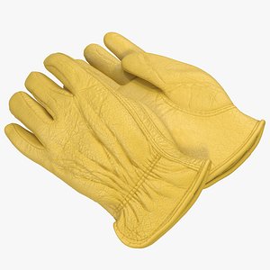 leather work gloves 3d model