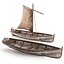 Collection: Wooden Boat Pack Low-poly 3D model