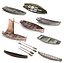 Collection: Wooden Boat Pack Low-poly 3D model