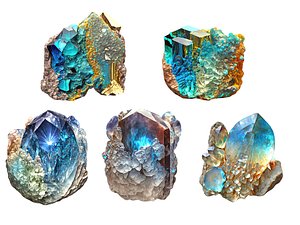 3D Magical Crystals model