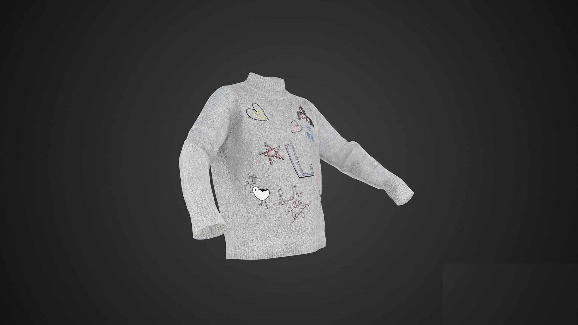 Game Ready Gray Knit Sweater 3D model - TurboSquid 2089757