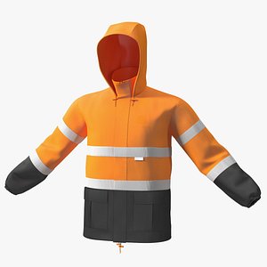 High Visibility Rain Jacket 3D model
