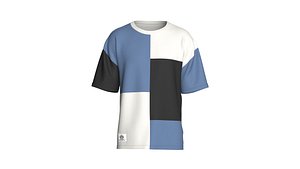 Men Oversize Shoulder Drop T-shirt With Patch 3D