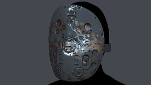 Gas mask helmet 3d model scifi Low-poly model