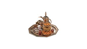 Arabic Coffee and Arabic food 3D model
