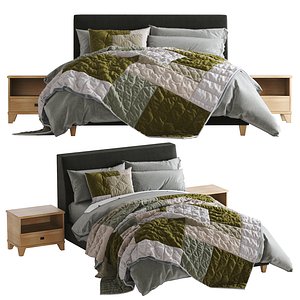 3D riley upholstered bed