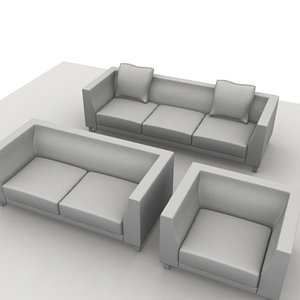 3d model of sofa ginevra composition