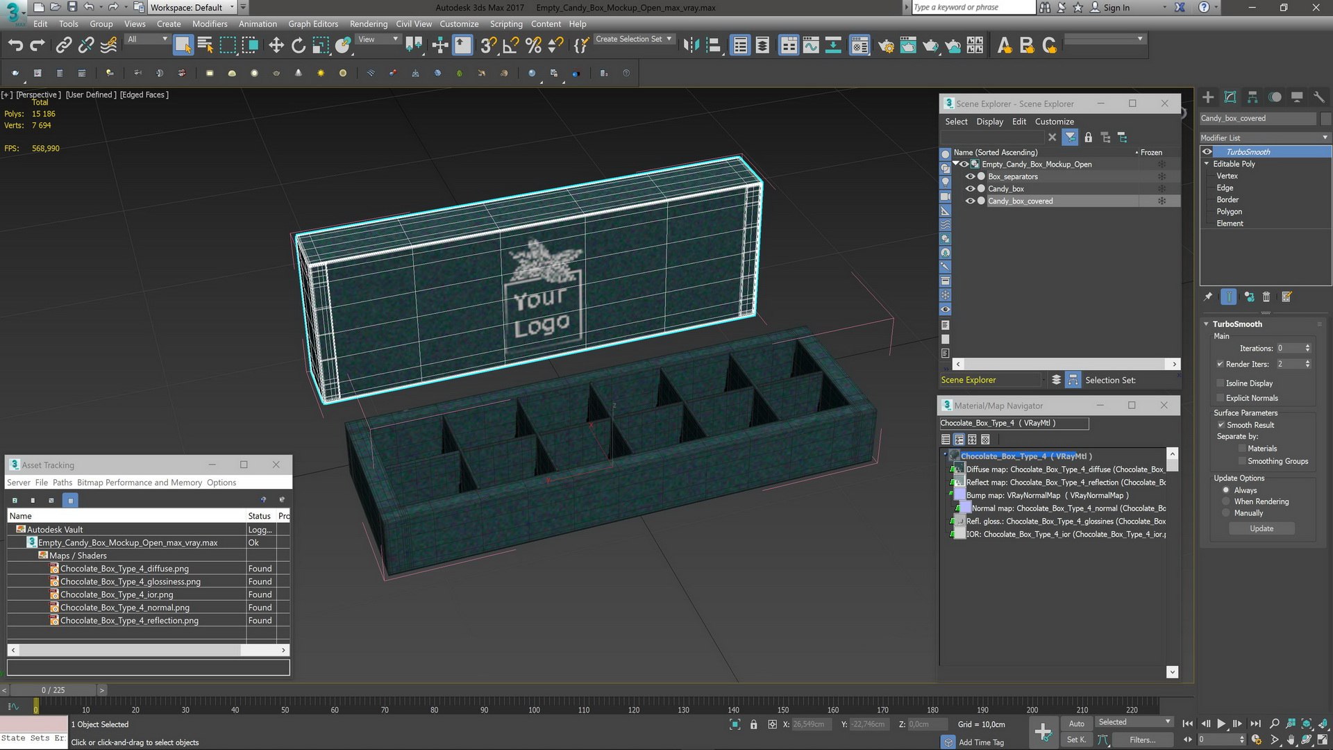 Empty Candy Box Mockup Open 3D Model - TurboSquid 2068534
