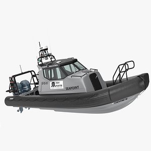 3D Boat Grey Waverider 1060 GRP Cabin Rigged for Maya