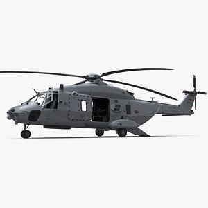 3D model NH90 Naval Transport Helicopter Light Grey with Interior