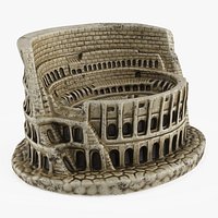 Decorative Plaster Colosseum Statue with Darkening