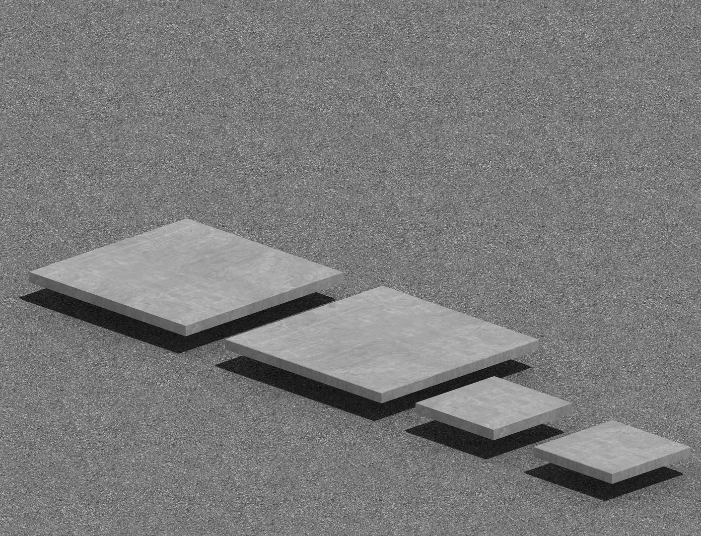 3D Concrete Slab Modular Set 50x50 100x100 Cm Sidewalk Pavement Tiles ...